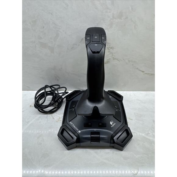 Logitech Attack 3 Gaming Joystick J-UJ18 USB ATK3 Flight Simulator Controller - Picture 1 of 7